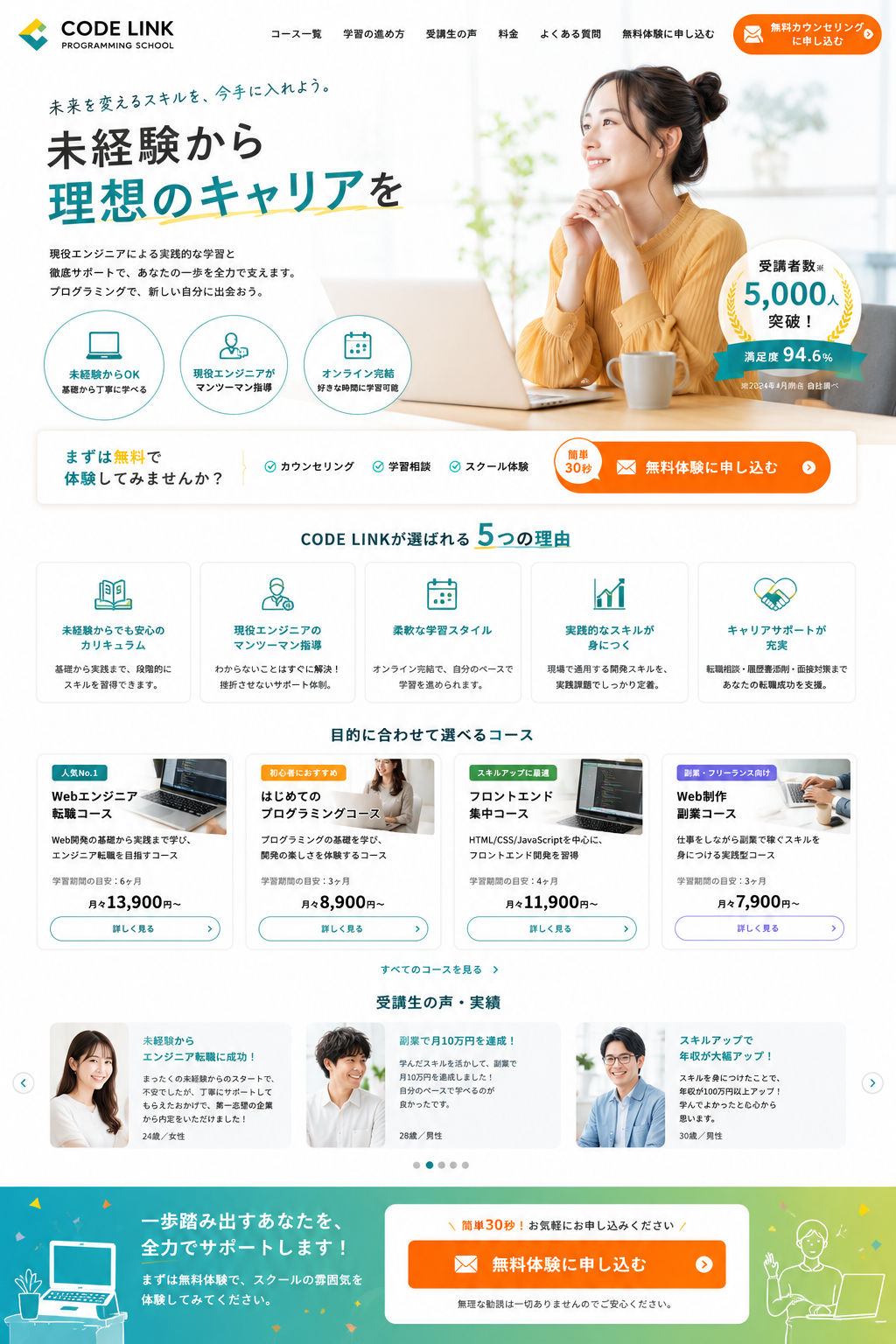 サンプル：プログラミングスクールLP