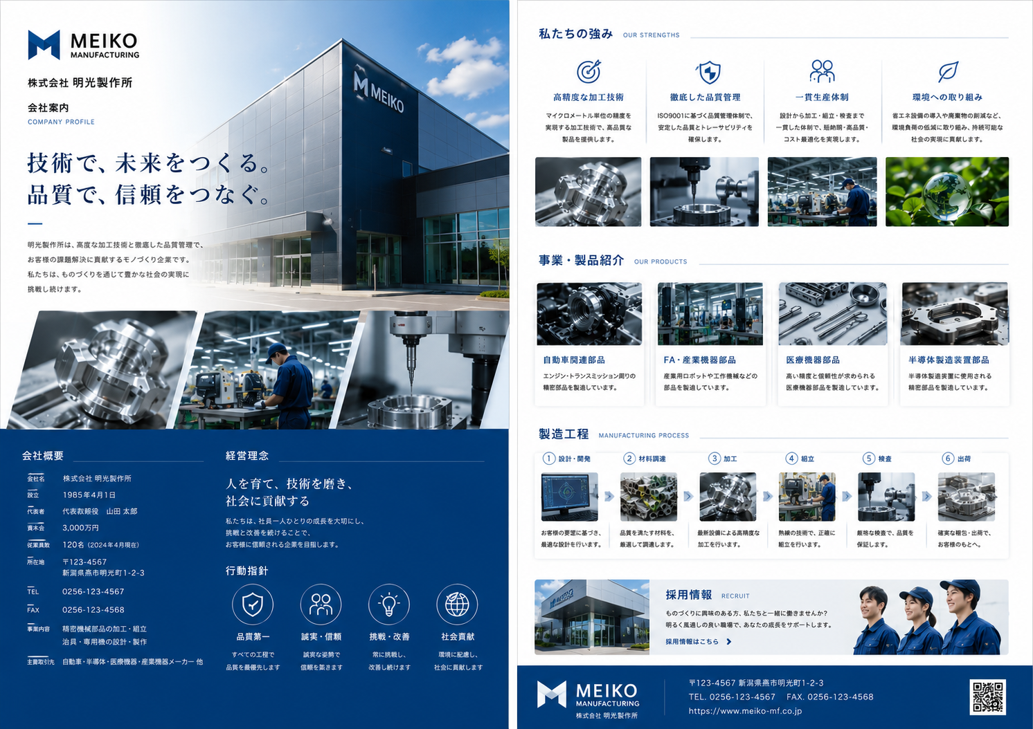 サンプル：製造業 会社案内パンフレット